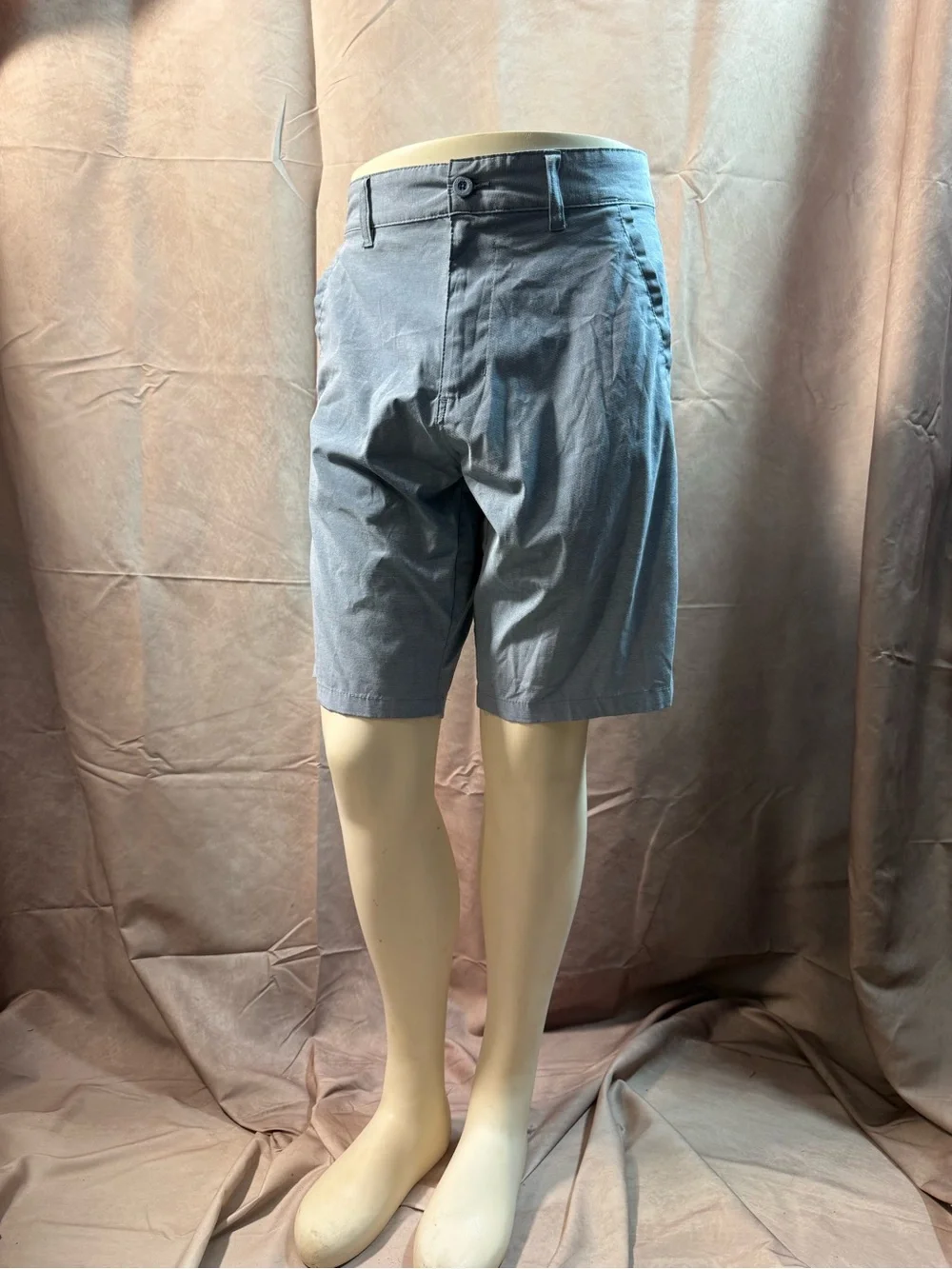 300-burnside Men's Light Slate Blue Flat-Front Shorts